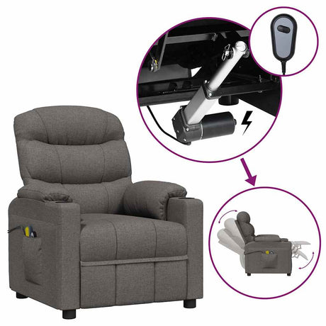 Vidaxl massagestoel elektrisch stof donkergrijs