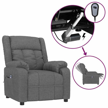 Vidaxl fauteuil elektrisch verstelbaar stof donkergrijs