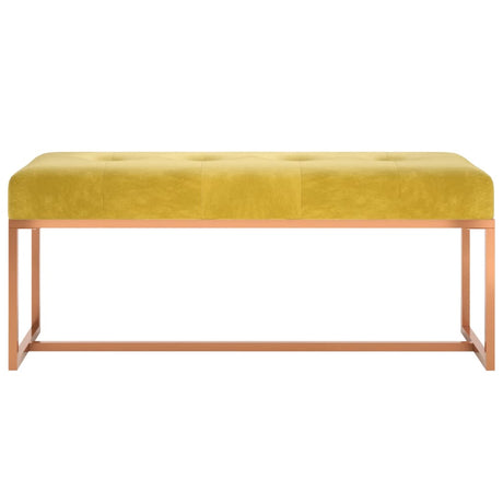 Vidaxl bankje 110x36x45 cm fluweel mosterdgeel