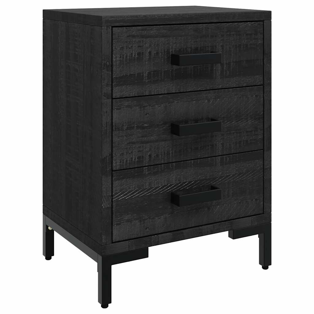 Vidaxl nachtkastjes 2 st 40x30x55 cm massief grenenhout zwart