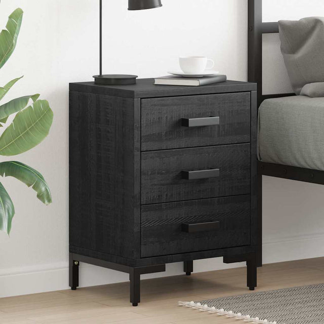 Vidaxl nachtkastjes 2 st 40x30x55 cm massief grenenhout zwart
