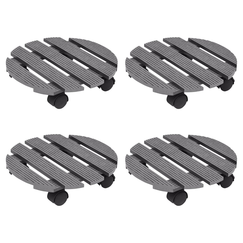 VidaXL Pflanzenwagen 4 Stk. Ø30x7,5 cm HKC grau