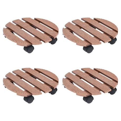 VidaXL Pflanzenwagen 4 Stk. Ø30x7,5 cm HKC braun