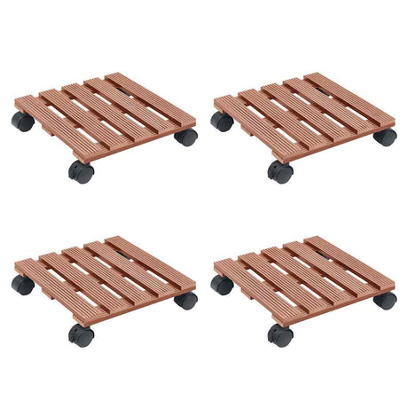 Vidaxx Pflanzenwagen 4 Stk. 30x30x7,5 cm HKC braun