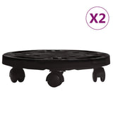 VidaXL Pflanzenwagen mit Rädern 2 Stk. 170 kg Durchmesser 30 cm Schwarz