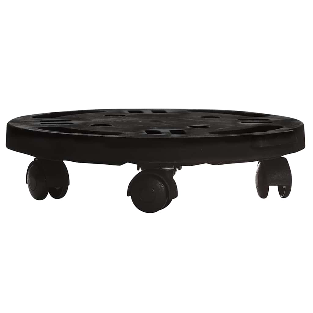 Vidaxl -Pflanzenwagen mit Rädern 5 St 170 kg Durchmesser 30 cm Schwarz