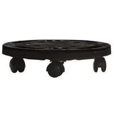 Vidaxl -Pflanzenwagen mit Rädern 5 St 170 kg Durchmesser 30 cm Schwarz
