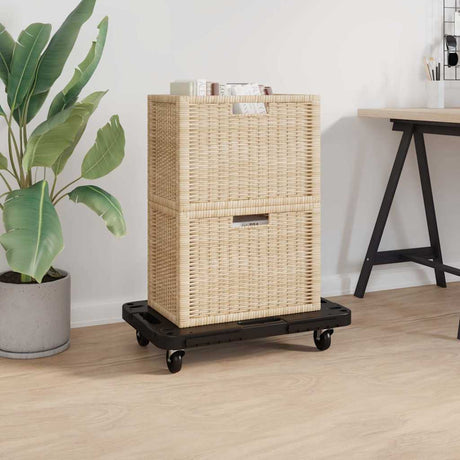 Vidaxl transporttrolleys 2 st 58x38x12 cm polypropeen zwart