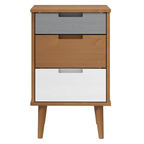 Vidaxl nachtkastje molde 40x35x65 cm massief grenenhout bruin