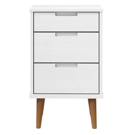 Vidaxl nachtkastje molde 40x35x65 cm massief grenenhout wit