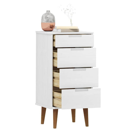 Vidaxl ladekast molde 40x35x82 cm massief grenenhout wit
