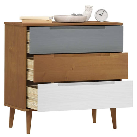 Vidaxl ladekast molde 80x40x80 cm massief grenenhout bruin