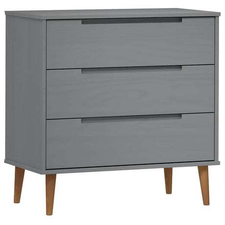 Vidaxl ladekast molde 80x40x80 cm massief grenenhout grijs