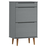 Vidaxx Schuhschrank Molde 59,5x35x103 cm massives Kiefernholz grau