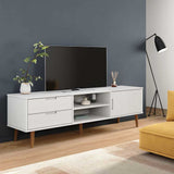 Vidaxl tv-meubel molde 158x40x49 cm massief grenenhout wit