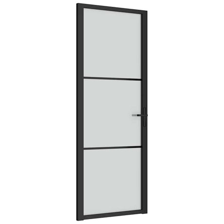 Vidaxl Innenür 76x201,5 cm Mattglas und Aluminiumschwarz