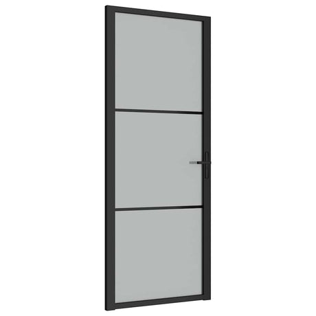 VIDAXL Innenür 83x201,5 cm Mattglas und Aluminiumschwarz
