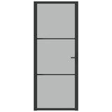 VIDAXL Innenür 83x201,5 cm Mattglas und Aluminiumschwarz