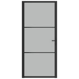 Vidaxl Innenür 93x201,5 cm Mattglas und Aluminiumschwarz