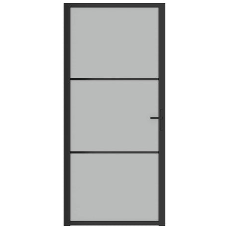 Vidaxl Innenür 93x201,5 cm Mattglas und Aluminiumschwarz