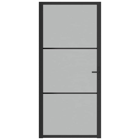 Vidaxx Innentür 93x201,5 cm Milchglas und Aluminium schwarz