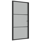 Vidaxx Innentür 102,5x201,5 cm Milchglas und Aluminium schwarz