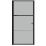 Vidaxx Innentür 102,5x201,5 cm Milchglas und Aluminium schwarz