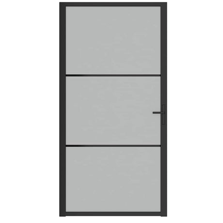 Vidaxx Innentür 102,5x201,5 cm Milchglas und Aluminium schwarz