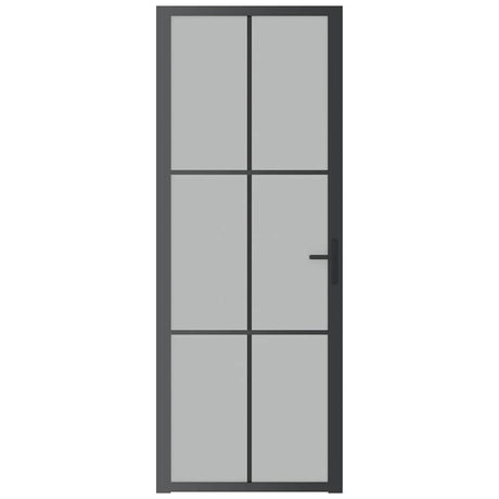 Vidaxl Innenür 76x201,5 cm Mattglas und Aluminiumschwarz