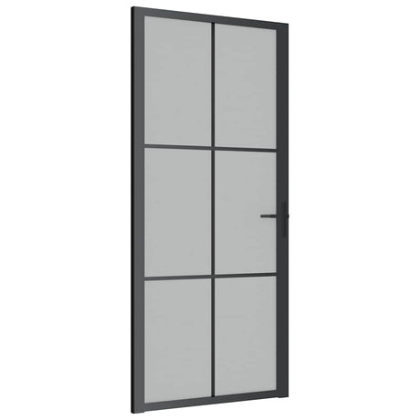 Vidaxl Innenür 93x201,5 cm Mattglas und Aluminiumschwarz