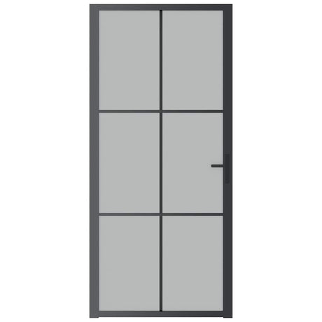 Vidaxl Innenür 93x201,5 cm Mattglas und Aluminiumschwarz