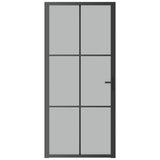 Vidaxl Innenür 93x201,5 cm Mattglas und Aluminiumschwarz