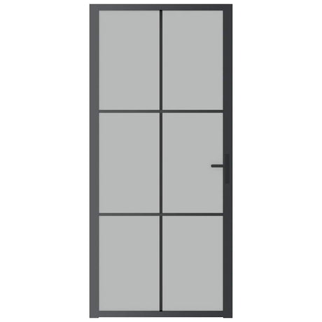 Vidaxl Innenür 93x201,5 cm Mattglas und Aluminiumschwarz