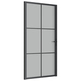 Vidaxx Innentür 102,5x201,5 cm Milchglas und Aluminium schwarz