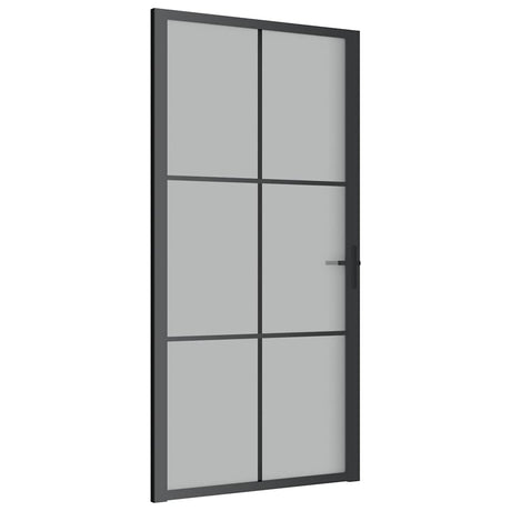 Vidaxx Innentür 102,5x201,5 cm Milchglas und Aluminium schwarz