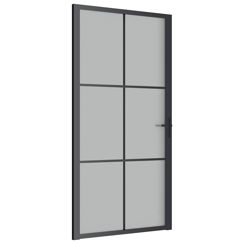 Vidaxx Innentür 102,5x201,5 cm Milchglas und Aluminium schwarz