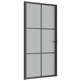 Vidaxx Innentür 102,5x201,5 cm Milchglas und Aluminium schwarz