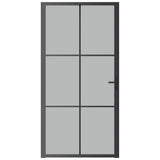 Vidaxx Innentür 102,5x201,5 cm Milchglas und Aluminium schwarz
