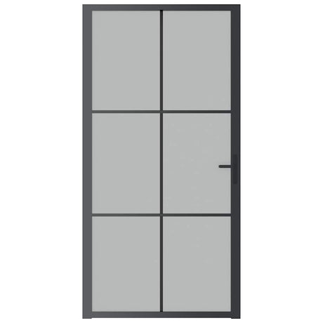 Vidaxx Innentür 102,5x201,5 cm Milchglas und Aluminium schwarz