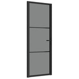 Vidaxx Innentür 76x201,5 cm ESG-Glas und Aluminium schwarz