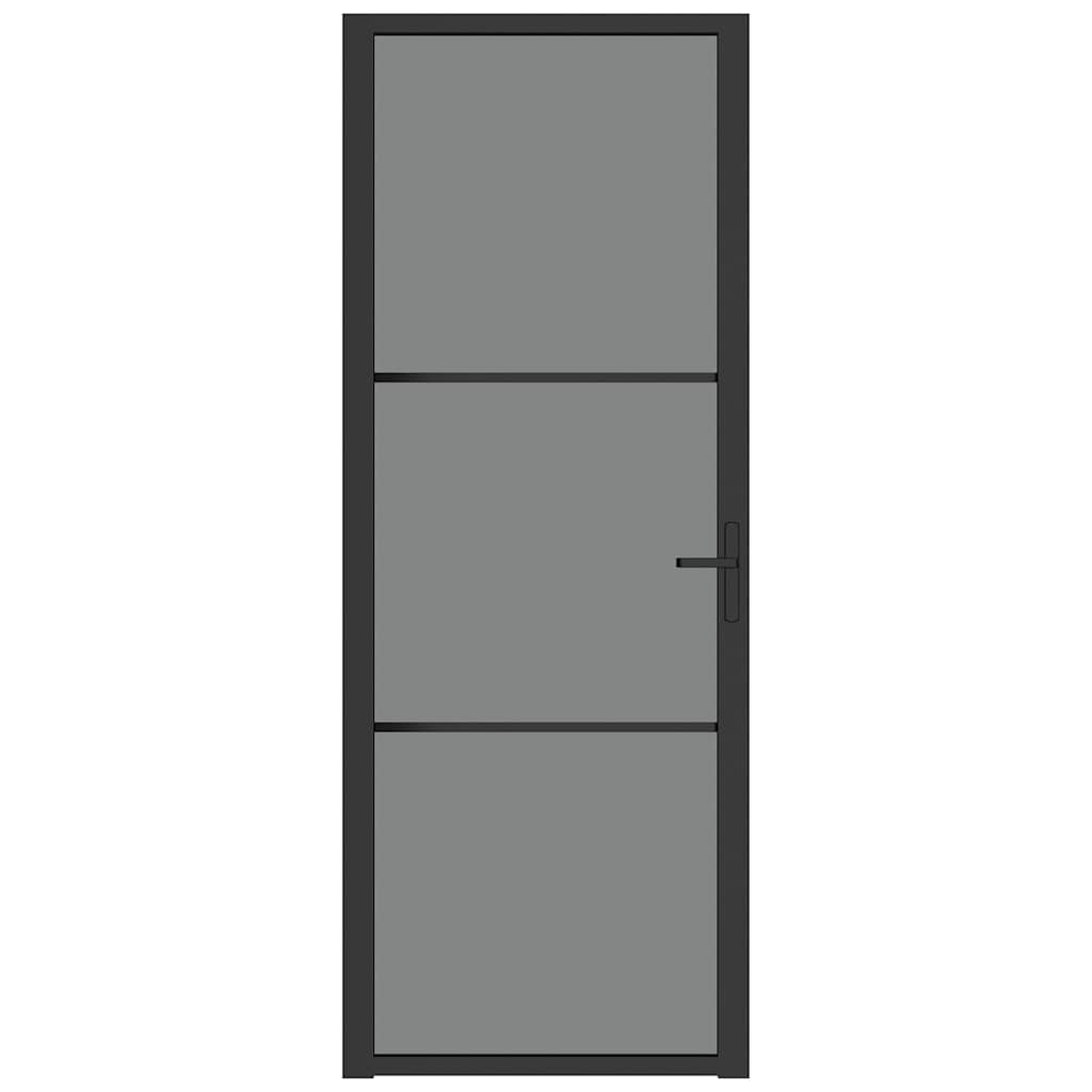 Vidaxx Innentür 76x201,5 cm ESG-Glas und Aluminium schwarz