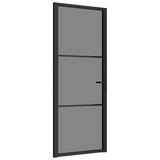 Vidaxx Innentür 83x201,5 cm ESG-Glas und Aluminium schwarz