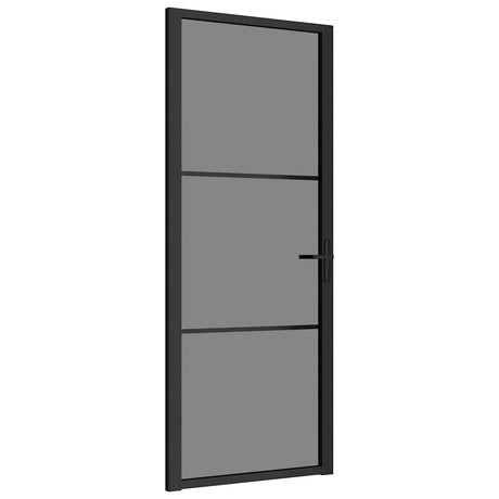 Vidaxx Innentür 83x201,5 cm ESG-Glas und Aluminium schwarz