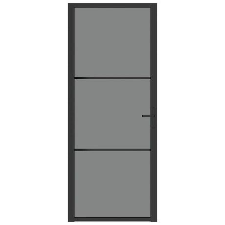 Vidaxx Innentür 83x201,5 cm ESG-Glas und Aluminium schwarz