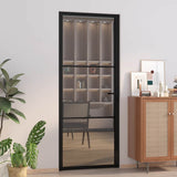Vidaxx Innentür 83x201,5 cm ESG-Glas und Aluminium schwarz