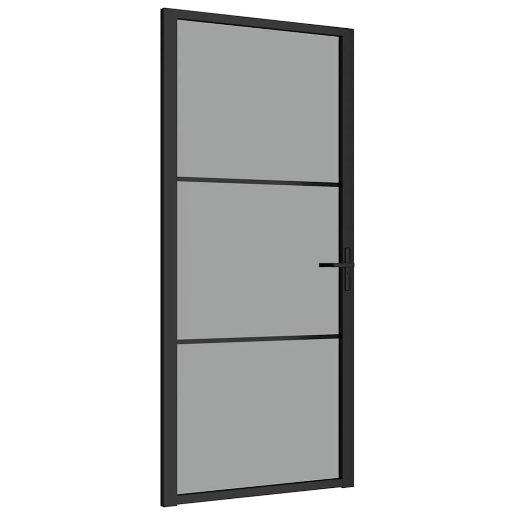 Vidaxx Innentür 93x201,5 cm ESG-Glas und Aluminium schwarz