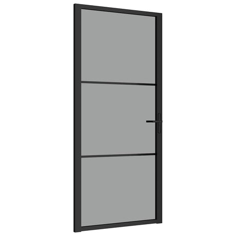 Vidaxx Innentür 93x201,5 cm ESG-Glas und Aluminium schwarz