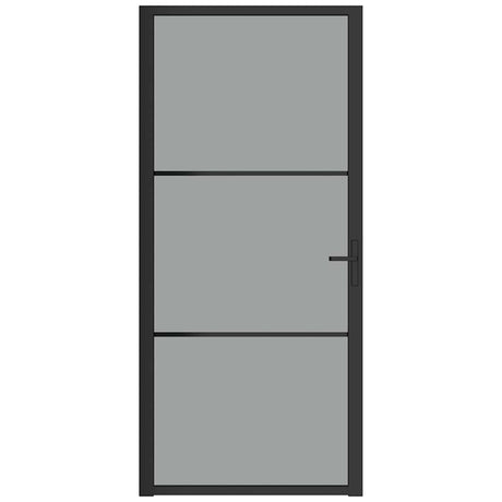 Vidaxx Innentür 93x201,5 cm ESG-Glas und Aluminium schwarz