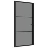VIDAXL Innenür 102,5x201,5 cm ESG -Glas und Aluminiumschwarz