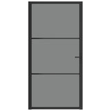 VIDAXL Innenür 102,5x201,5 cm ESG -Glas und Aluminiumschwarz